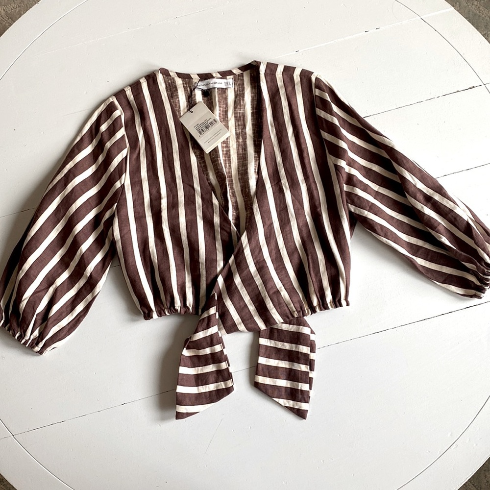 Faithfull the Brand, La Guardian Top, Mazur Stripe Grape, Size 2/XS
